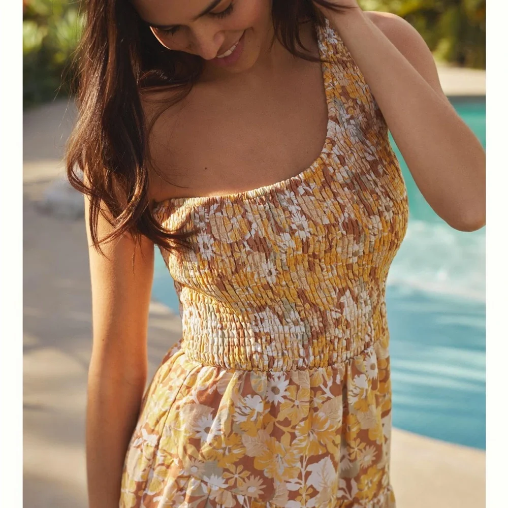 Charlie Holiday Pamela Maxi Dress anthro yellow floral - Picture 4 of 12